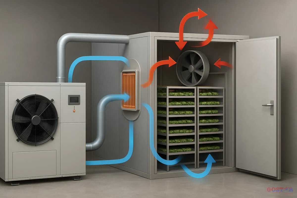 Sơ đồ airflow trong buồng sấy công nghiệp